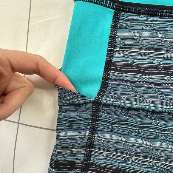 Lululemon Leggings Womens 4 Blue Pace Rival Space Dye Twist Cropped Gym Run Yoga - Picture 6 of 10